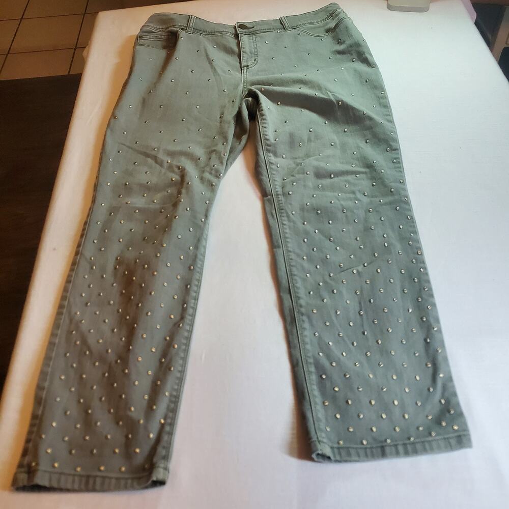 Chico's Platinum Ankle Jeans Womens Size 1.5 / Fits US 10 Gray Stretch Denim